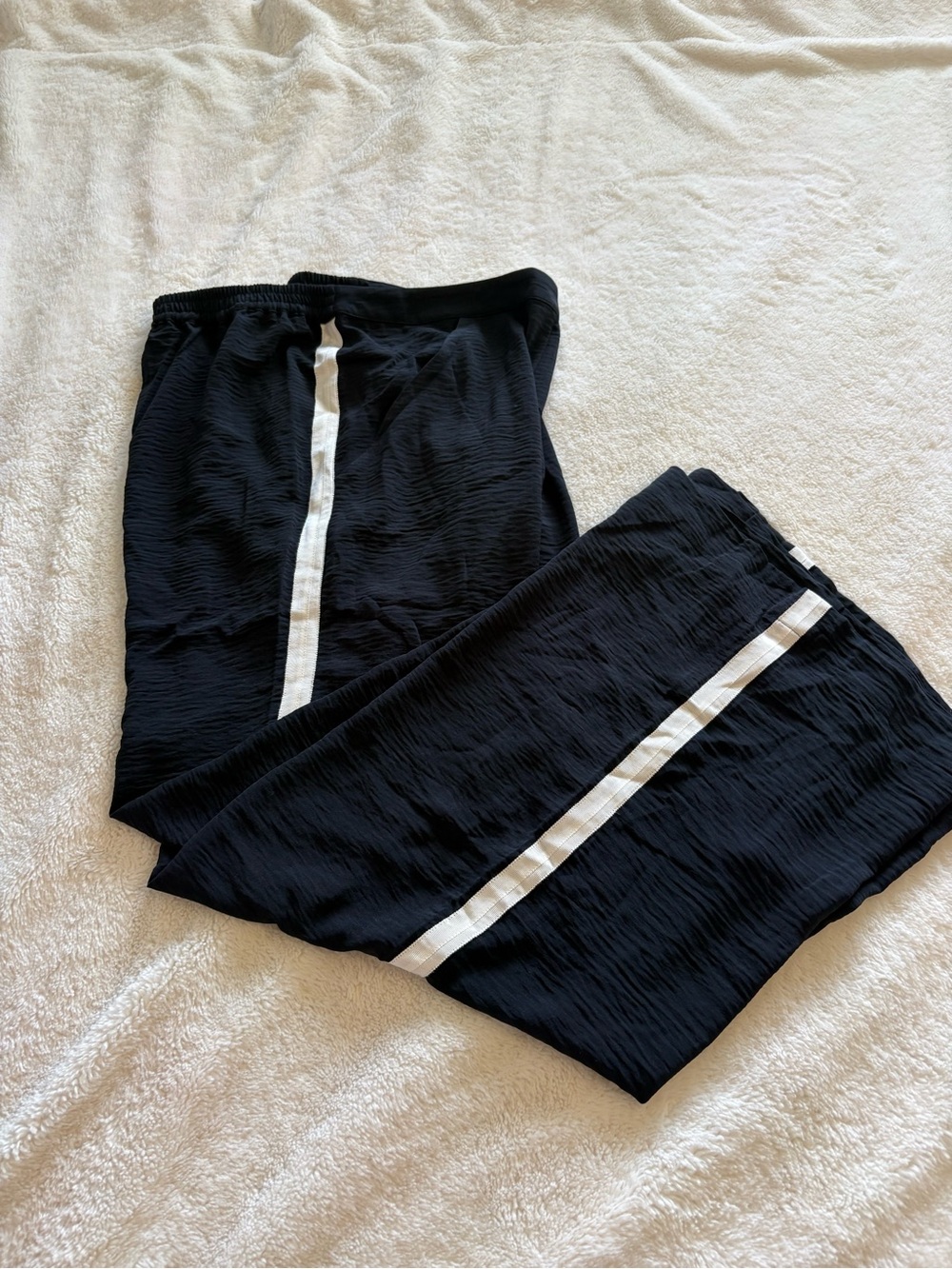 DownEast Black Track Pants with White Stripe